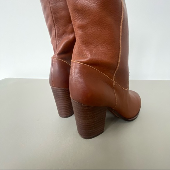 Gianni Bini Brown Knee-High Leather Boots - Picture 4 of 8